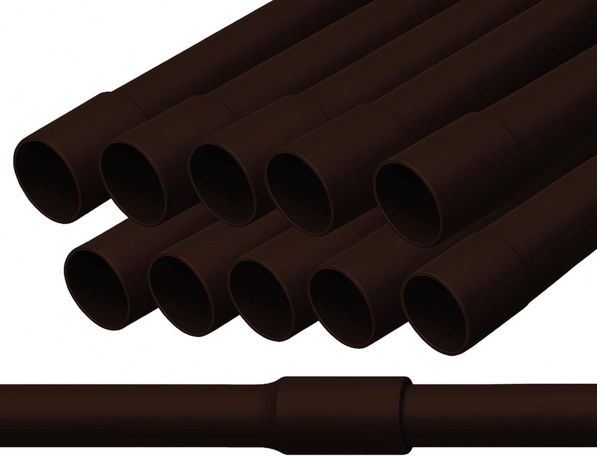 Kabelbuis, stijf, 16 mm (M16), 20 m installatiebuis, moeilijk ontvlambaar, voor opbouw, donkerbruin