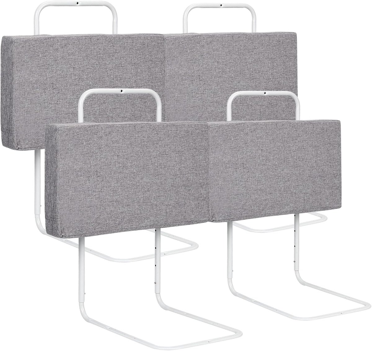 Bedhekje voor kinderbed, valbescherming, 4 x 50 cm, 5 gaten, in hoogte verstelbaar, valbescherming voor kinderen, kinderbedhek, familiebed voor kinderbed, 200 cm, linnen grijs