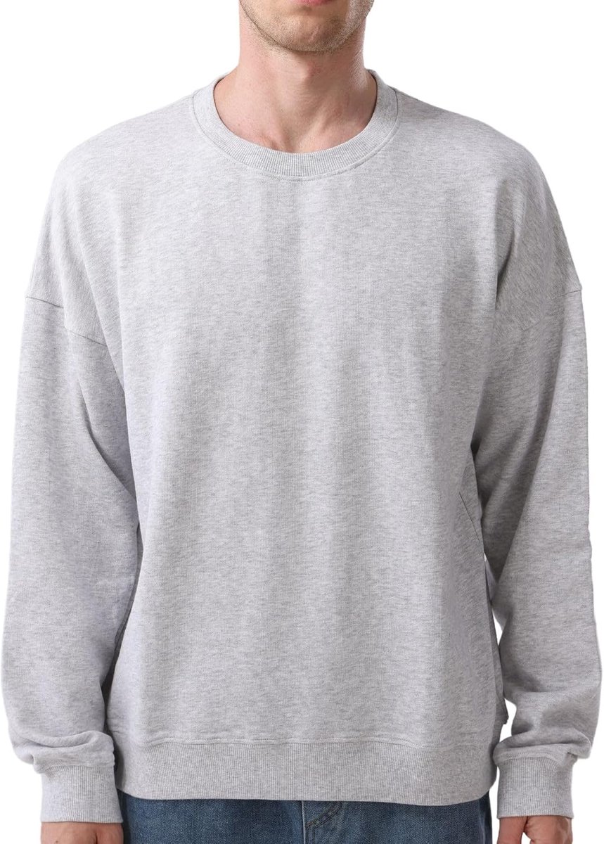 Sweatshirt met ronde hals en lange mouwen, badstof, voor heren, M. L. XL. XXL
