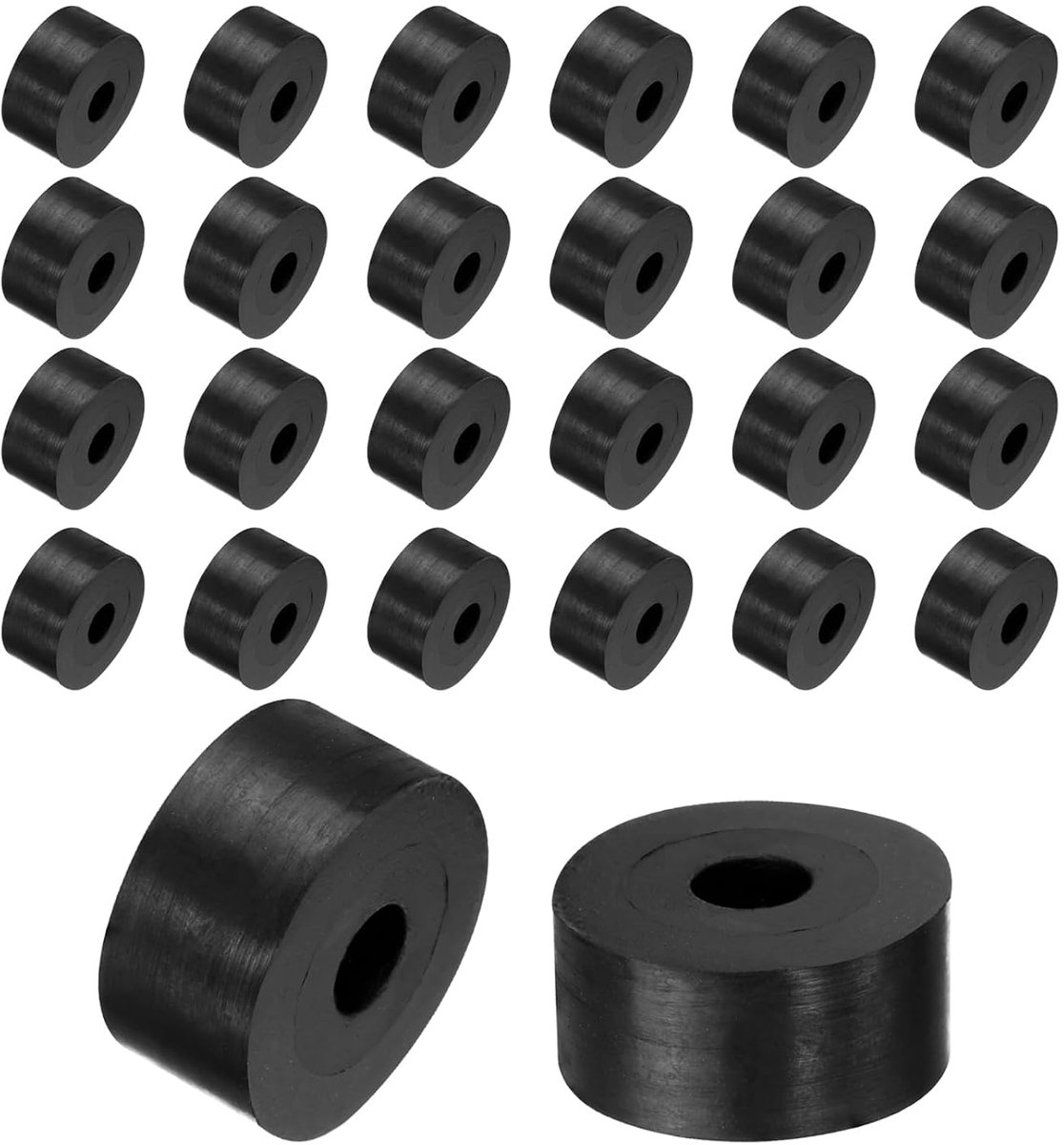 Dailygoods- Afstandhouders Rubber - 30 mm buitendiameter - 10 mm binnendiameter - 7 mm hoogte - Antivibratie - Geluiddempend - Antislip - Rubberen Pad