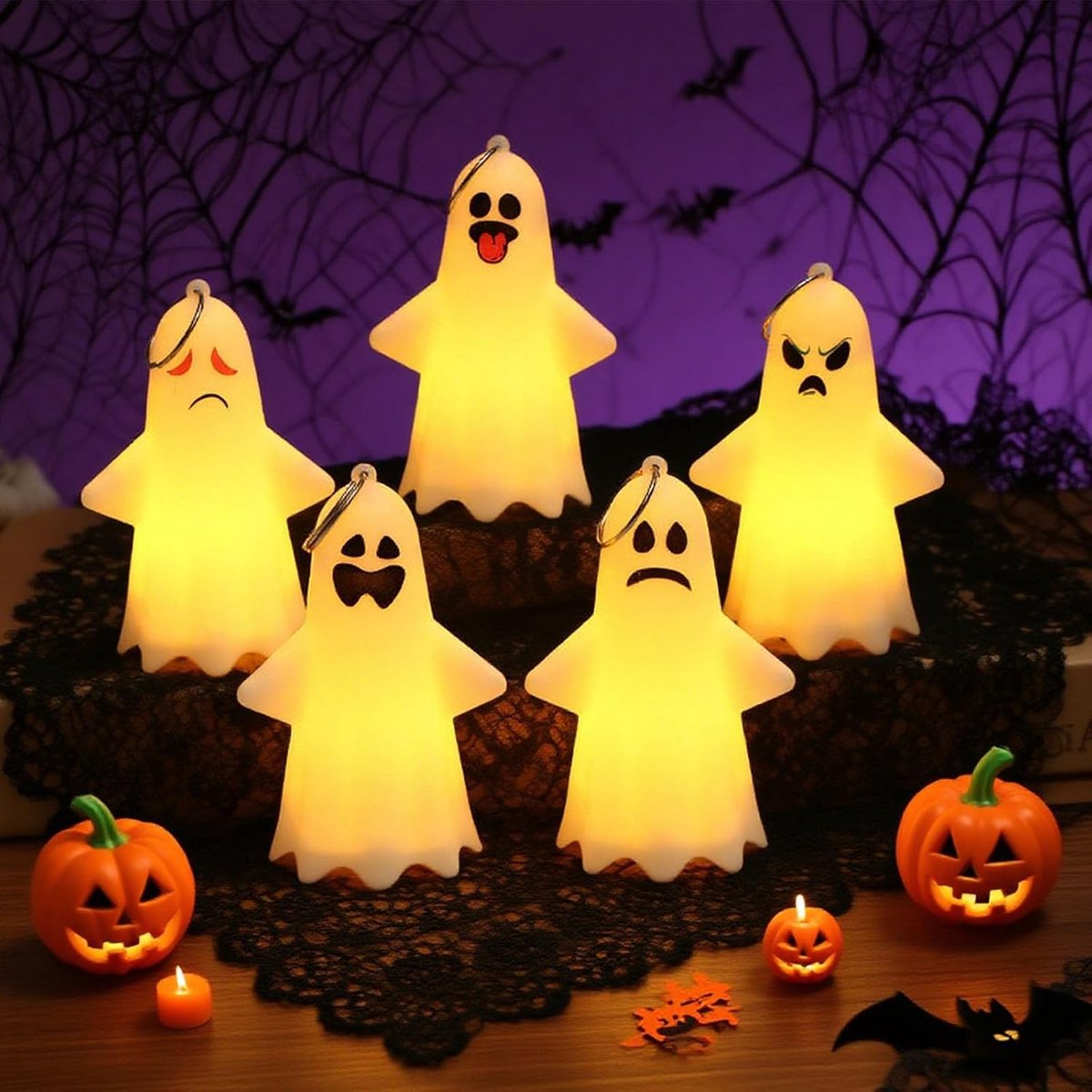 Set van 5 Halloween Spookdecoraties met Feestverlichting voor Binnen en Tuin, Perfect voor Halloween Feesten
