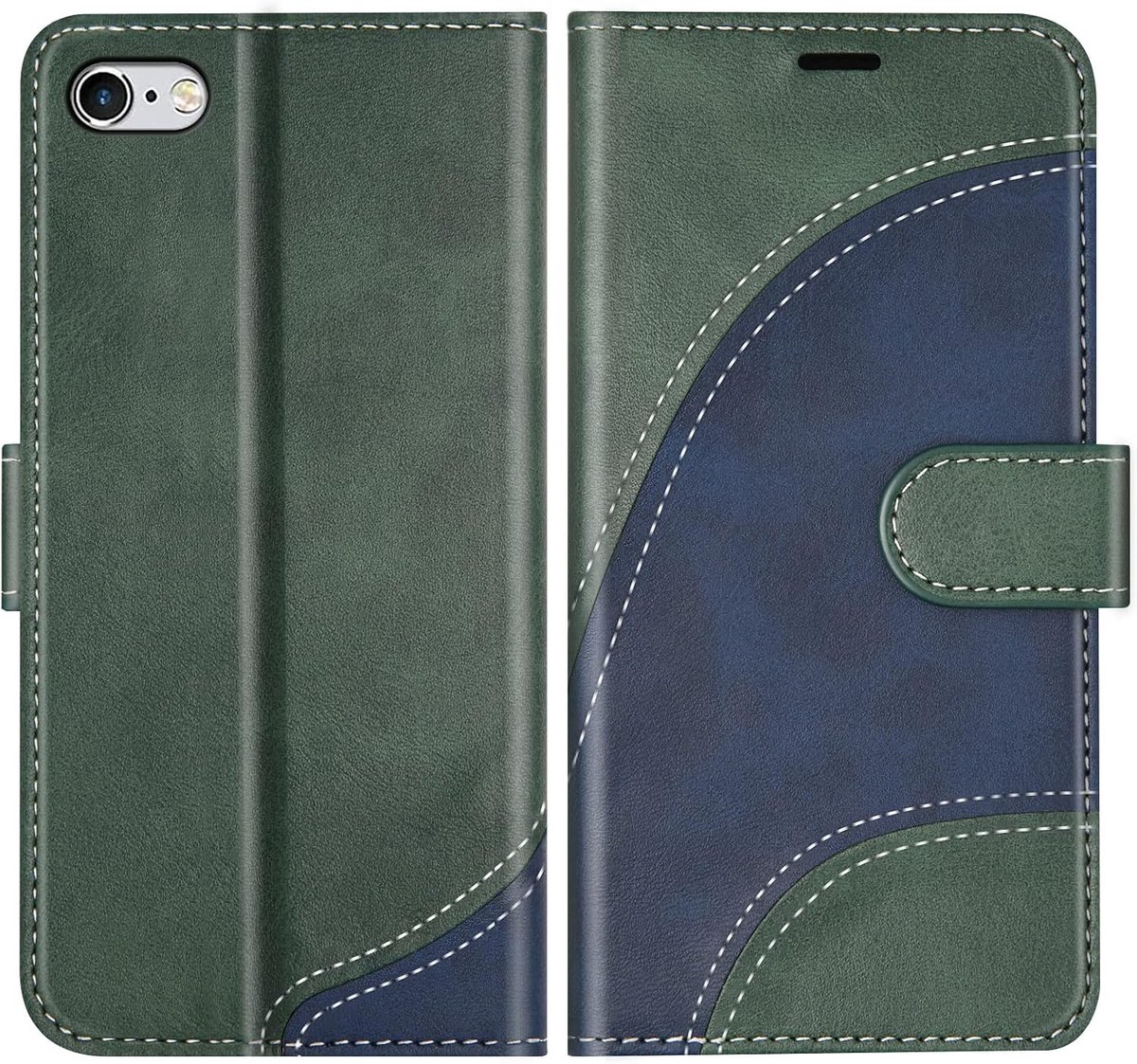 Hoesje voor iPhone 6 / iPhone 6s, PU Lederen Bookcase Portemonnee Beschermhoes Telefoonhoesjes, Flip Case Beschermhoesje voor iPhone 6 / iPhone 6s, Groen