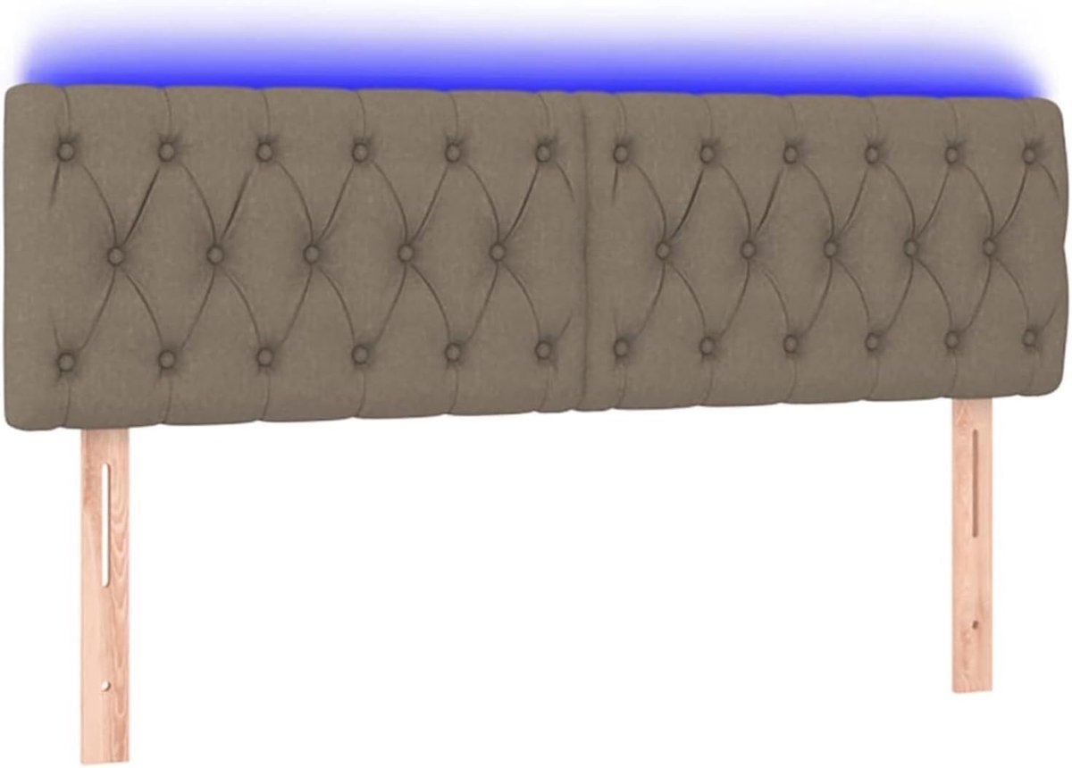 Hoofdeinde taupe, 160 x 7 x 78/88 cm, stof, voor bedden zonder hoofdeinde, ideaal voor slaapkamer en moderne woonkamers, eenvoudige montage, gemakkelijk te reinigen en rugvriendelijk zitten