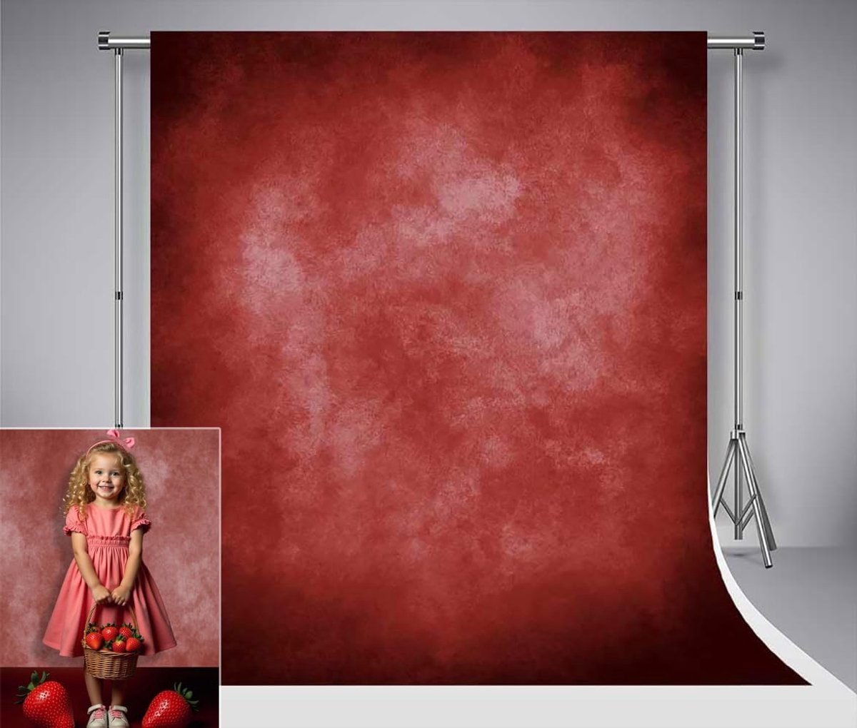 Kerstachtergrond 1,5 x 2,2 m klassieke rode textuur fotoachtergronden microvezel retro abstract Crimson gradient fotografie achtergronden portret rekwisieten voor fotografie