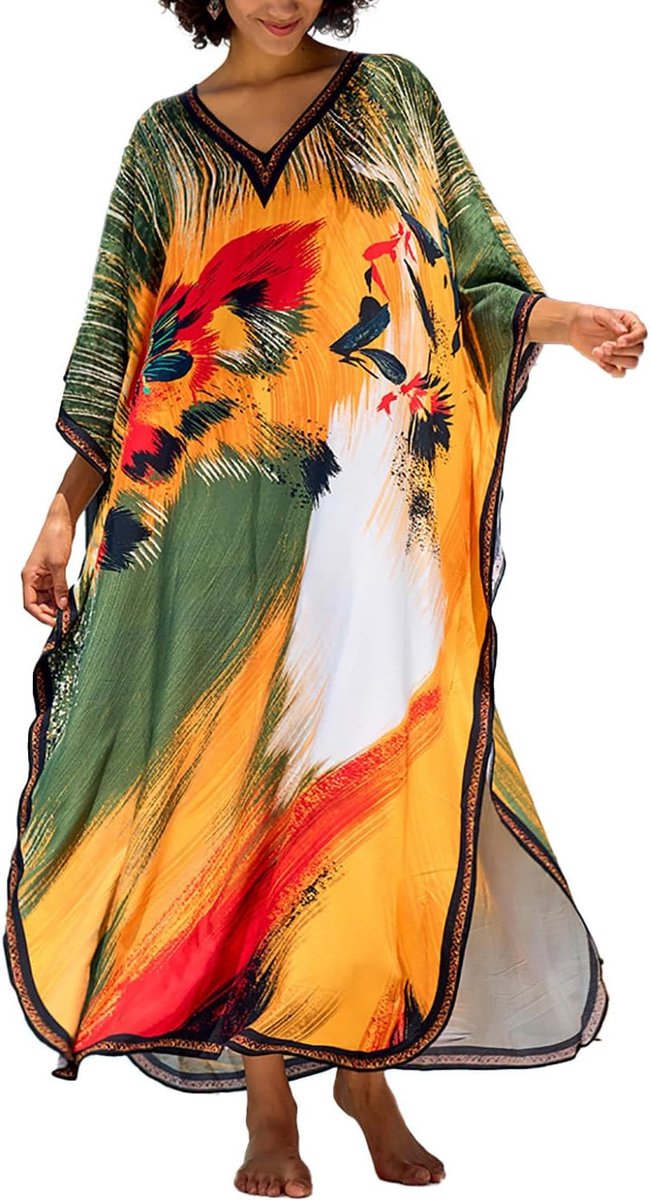 strandjurk voor dames, kimono, maxi-kaftan, cover-ups