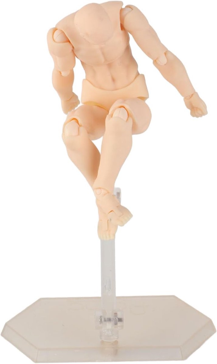 Tekenen Vrouwelijke en Mannelijke PVC-tekenpop Modelfiguur Menselijk Lichaam met Gewrichten voor Kunstenaars, Aanpasbare Poses Beweegbaar PVC Veelgebruikte Tekening