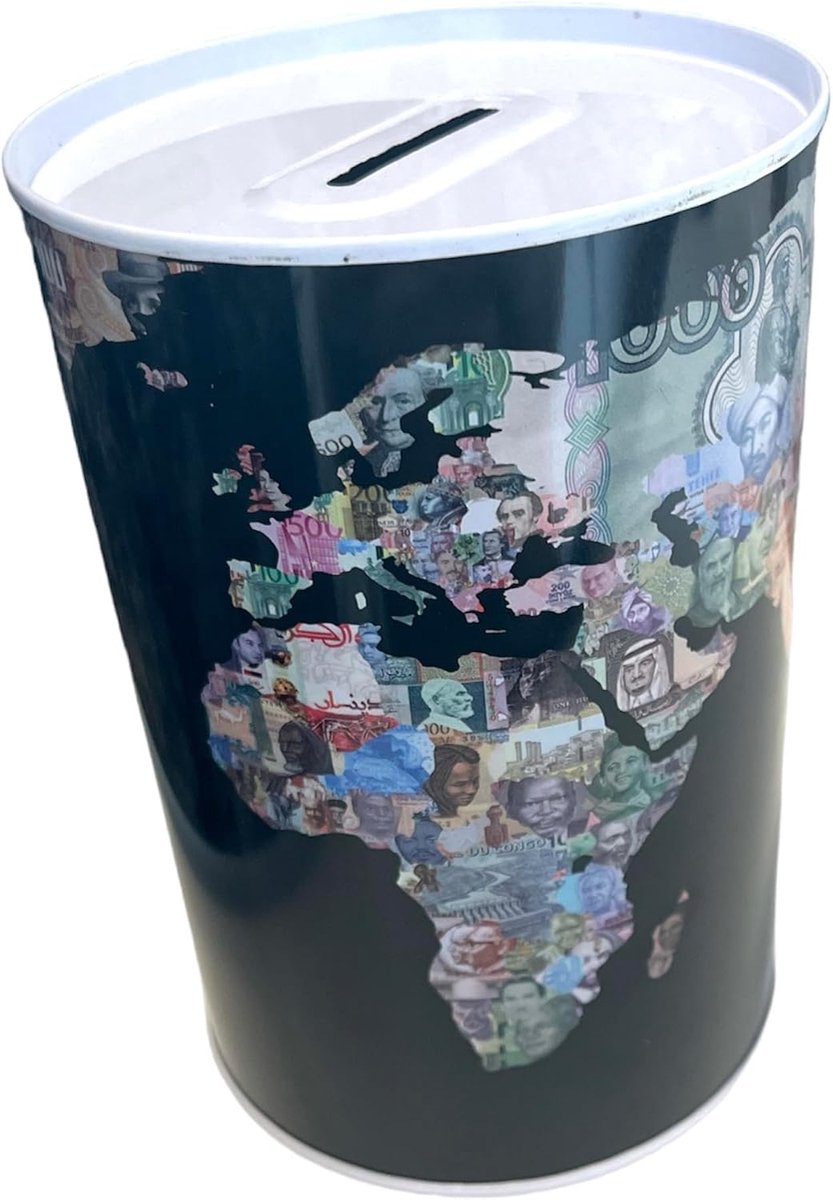 Spaarpot met stijl en boodschap, groot, voor volwassenen, cadeau, zwart, goud, New York, I Love Money