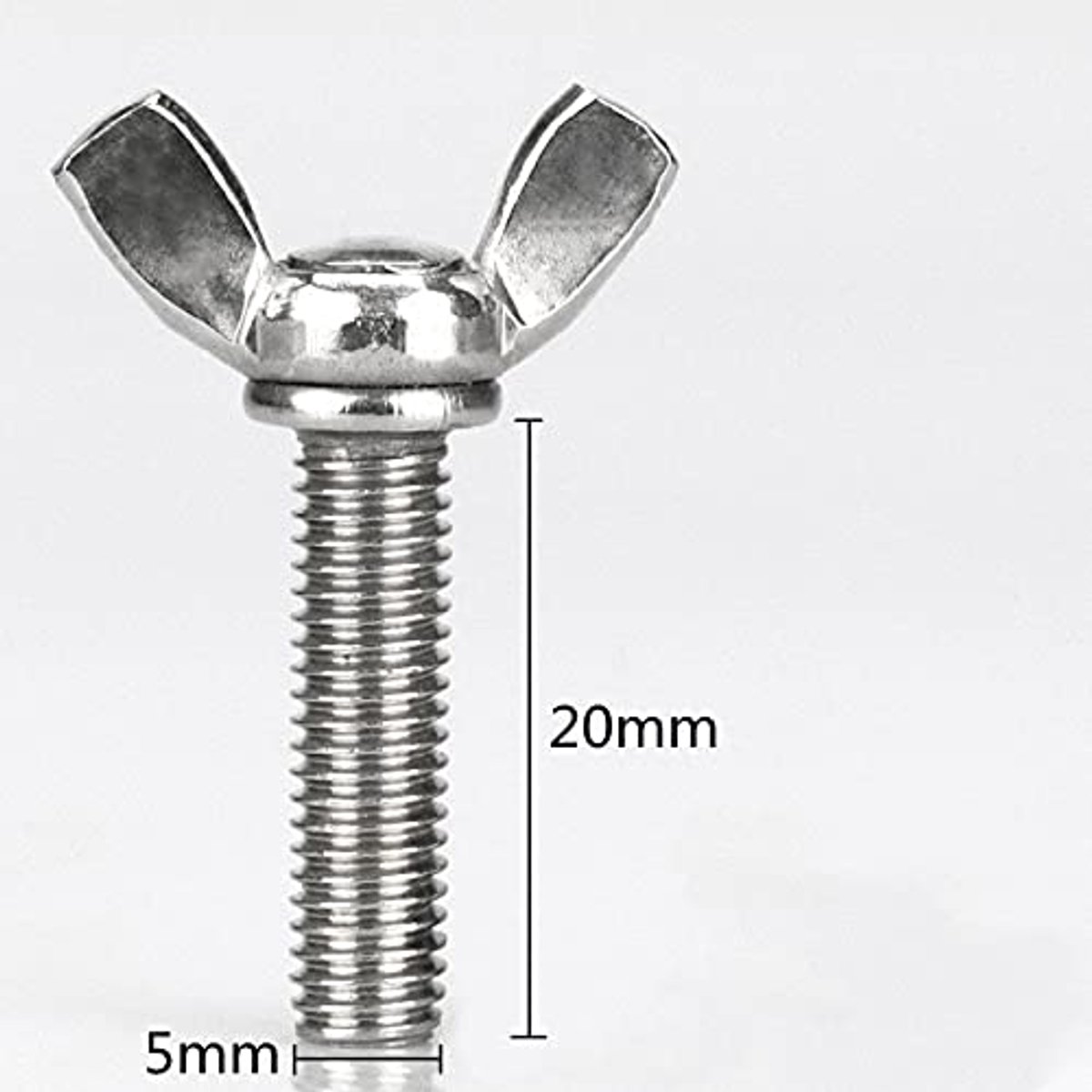 Vleugelmoeren 10 stuks, zilver