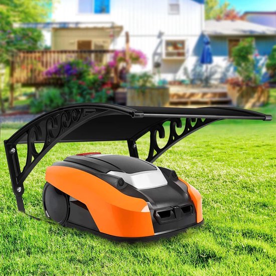 Garage voor robotmaaier, overkapping voor robotmaaier, 106 x 87 x 50 cm, bescherming tegen regen, hagel, uv-stralen, zwart — afbeelding 5