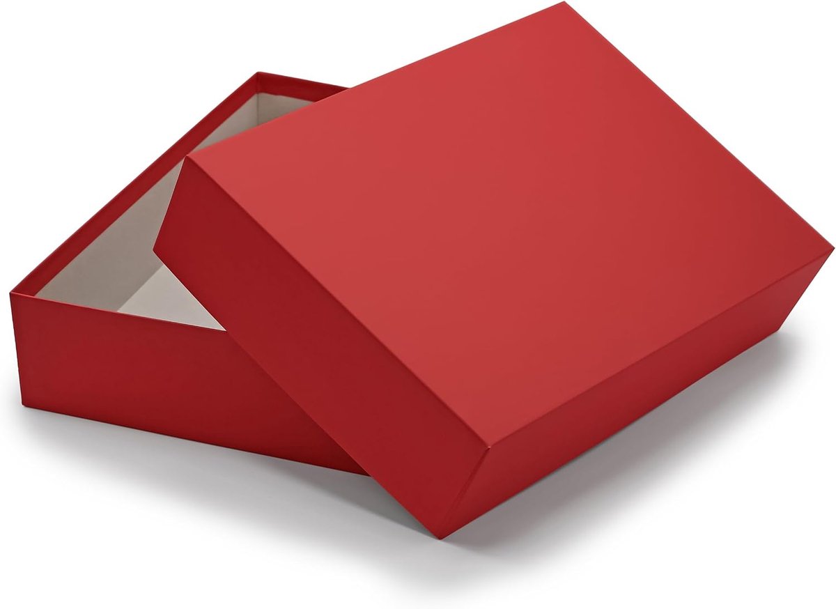 1 x hoogwaardige opberg- en geschenkdoos, DIN A4, rood, 302 x 213 x 70 mm.