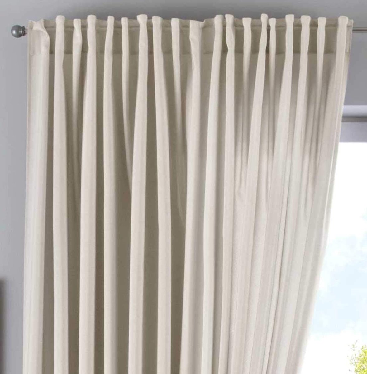 verborgen lussen Cationic »JENA« HxB 250x300 cm zand ondoorzichtig linnen optiek gordijn gemêleerd gordijnband met embrasses, 2019037