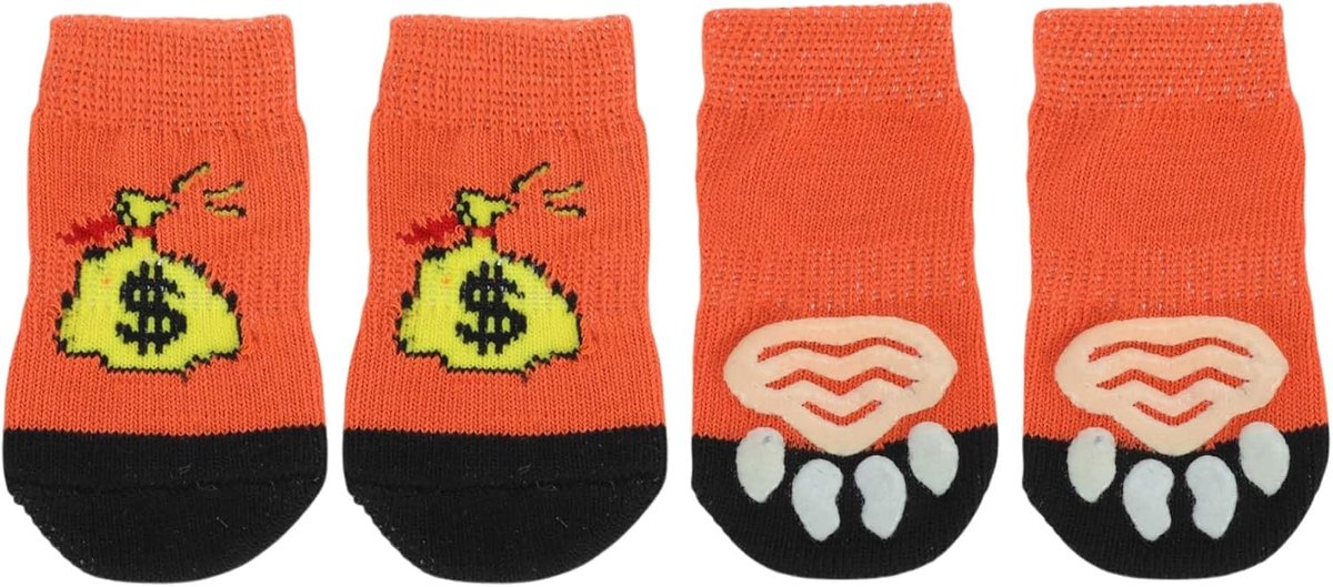antislip, pootpatroon, sokken, hond, kat, huisdier, binnensokken, pootbescherming en tractie dankzij siliconengel voor honden en katten, 1 set (4 stuks), medium