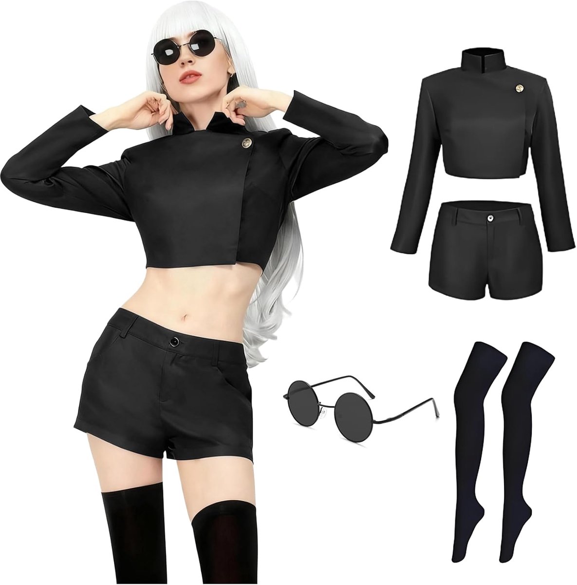 Gojo/Yuji Itadori Cosplay kostuum, JJK Anime Cosplay kostuum, uniseks, anime-uniform voor Halloween, carnaval, feest