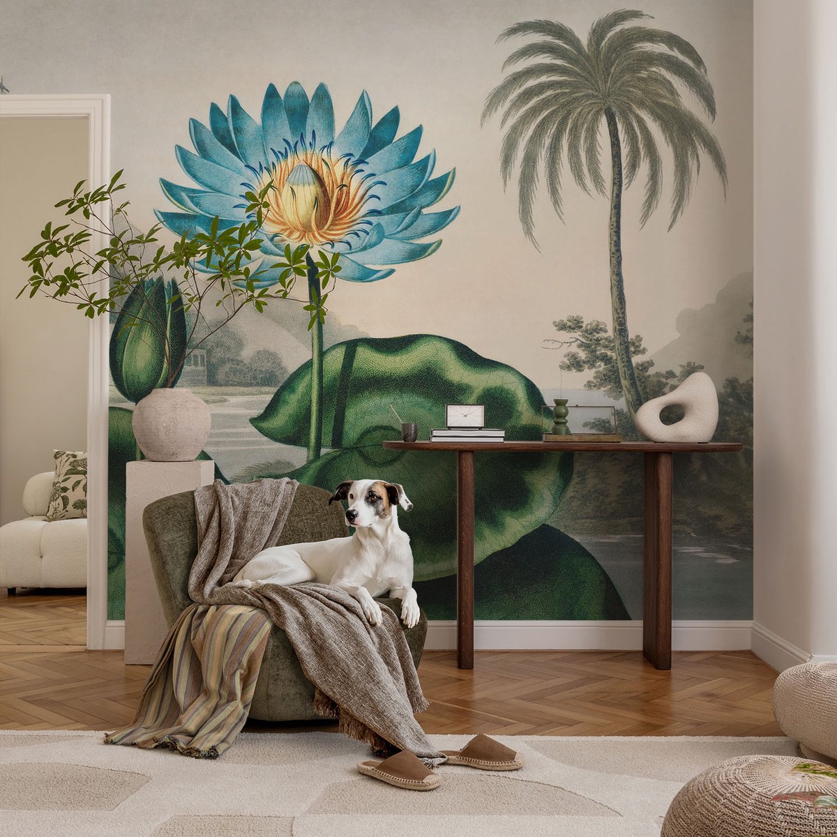 Coloray Vliesbehang - Groente Snellijm Behang - 104x70 cm - Exotisch Landschap Fotobehang Vlies - Hal behang Bloemen En Planten - Muurschildering - Hal behang