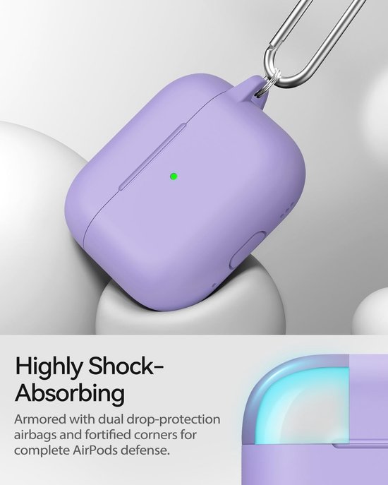 Siliconen voor AirPods Pro 3 Hoes, B1-Light Purple — afbeelding 4