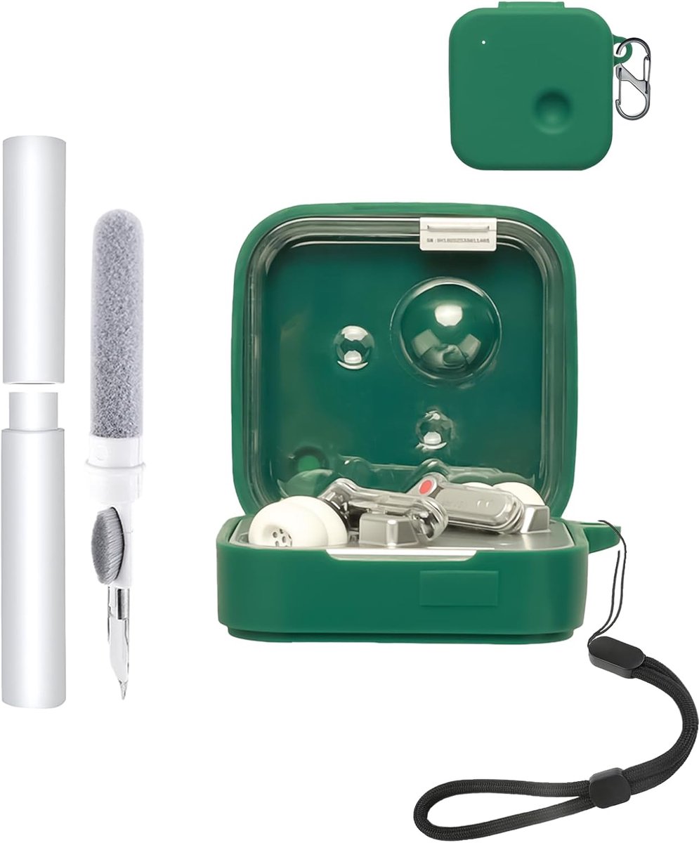 Hoes voor Nothing Ear (3) draadloze in-ear hoofdtelefoon, schokbestendig, toergy waterdicht, zacht en duurzaam, met koord, sleutelhanger en reinigingstool, groen
