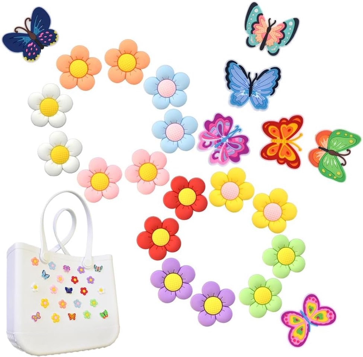 Bedels voor handtassen, bloemen, tassen, verwisselbare decoratie, geperforeerd, schoenen, modieus accessoire voor strandtas, dames en meisjes