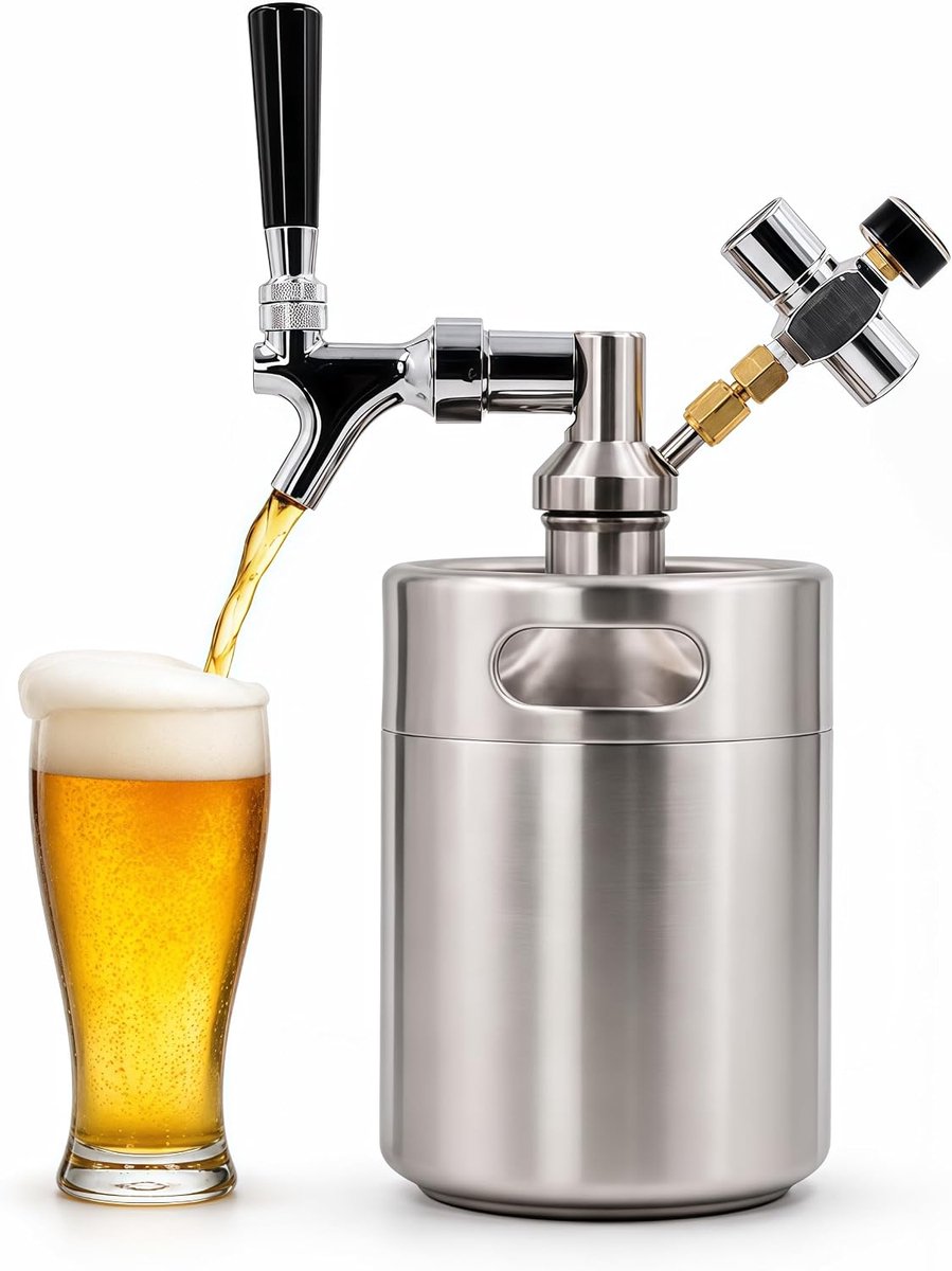 Mini-vat 5 liter met tapkraan en manometer 150 PSI