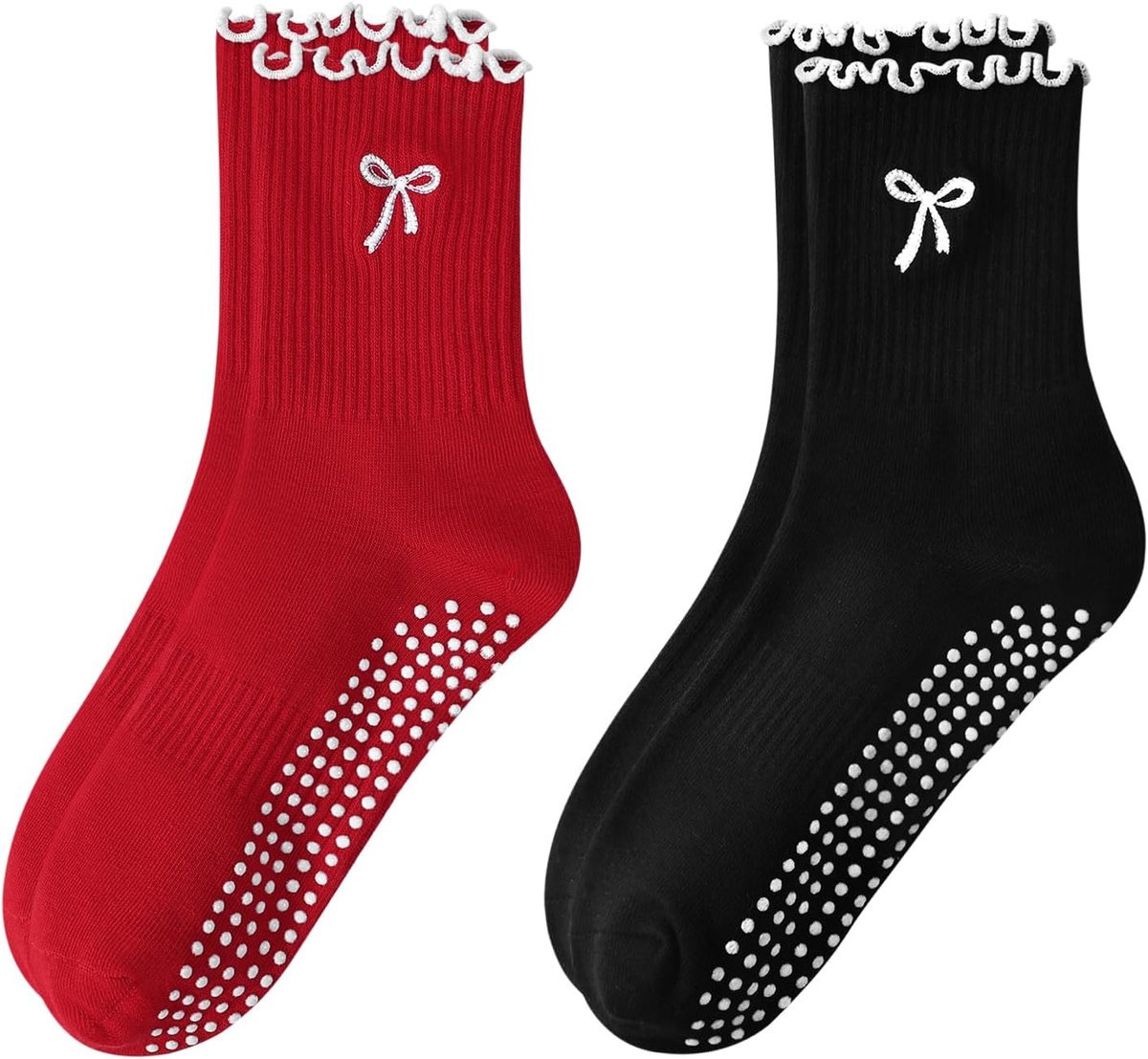 Sokken voor Vrouwen Aardbei Citroen Boog Yoga Antislip Crew Sokken voor Fitness, Ballet, Dans Workout