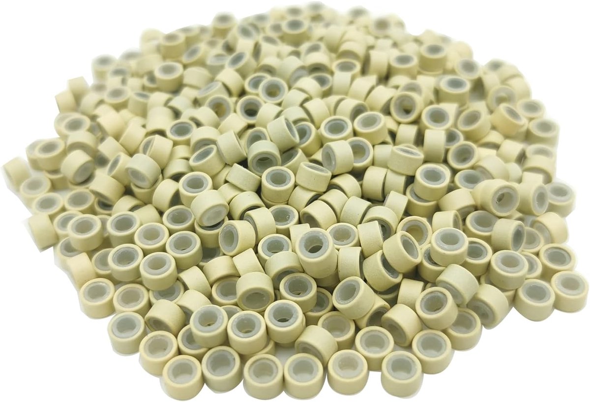 500 stuks 5 mm siliconen microrings inzetstuk haarverlenging lussen voor verlenging haarverdichting schakelkralen I-tip echt haar (500 stuks, #613)