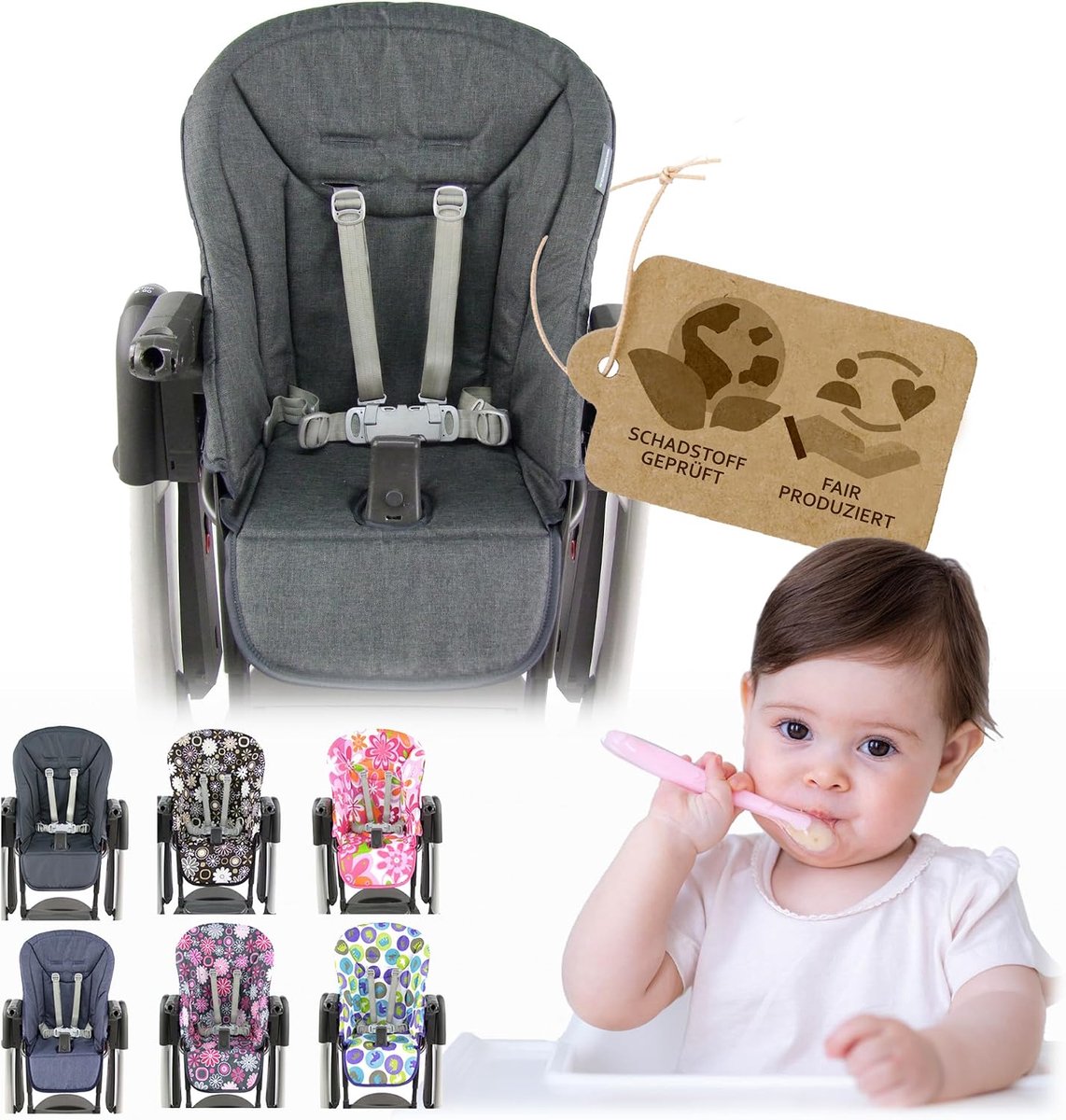 Compatibel met Peg Perego Tatamia & New Born (gemêleerd d-grijs)