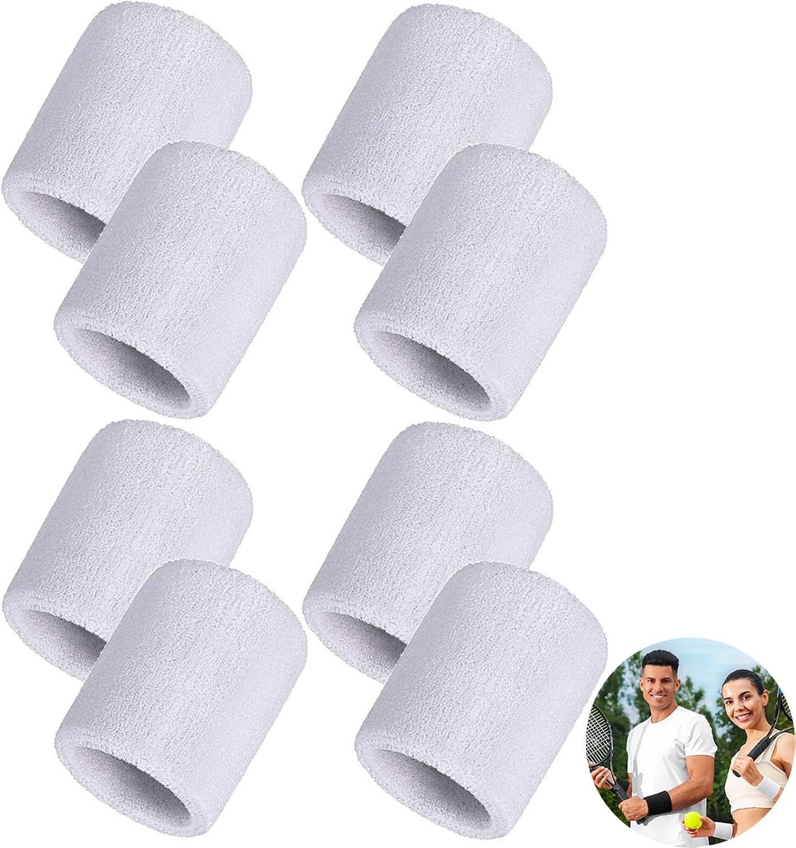 Zweetband voor sport, 8 stuks, zweetband, uniseks, voor voetbal, basketbal, hardlopen, tennis