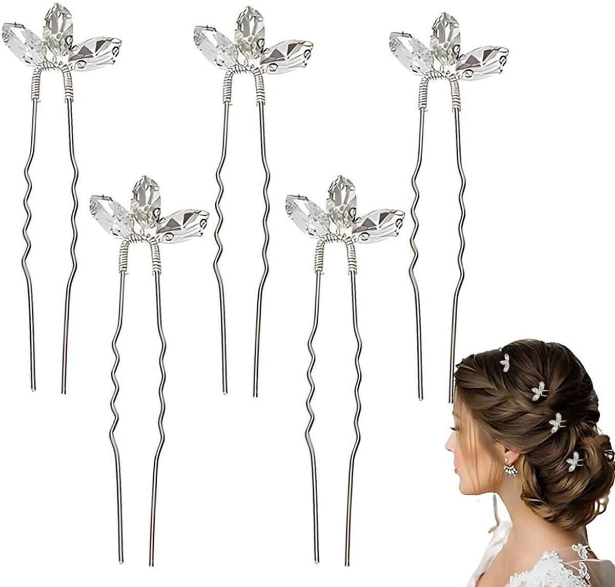 Haarspelden met kristallen en strass voor dames en meisjes, vintage kralen, hoofdtooi, haaraccessoires met strasssteentjes voor bruiden, bruidsmeisjes