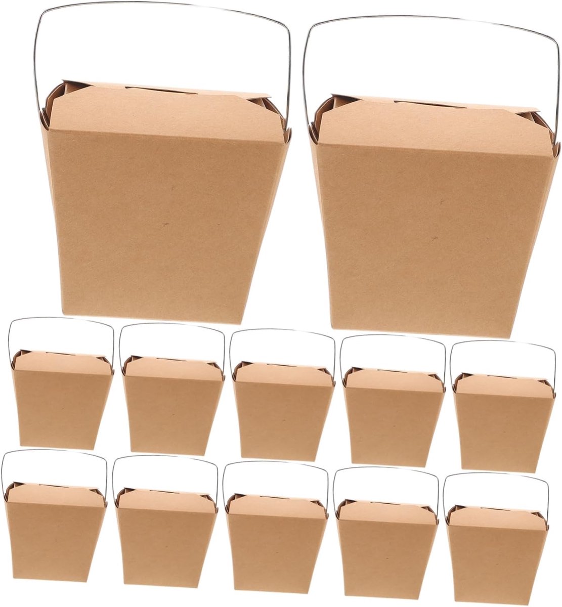 50stuks Chinese Take Out Box Met Draad Handvat Voor Feestjes Familie Kantoorlunches Compacte Voedselcontainers Voor Diverse Gerechten Zoals Fried Rice Frietjes