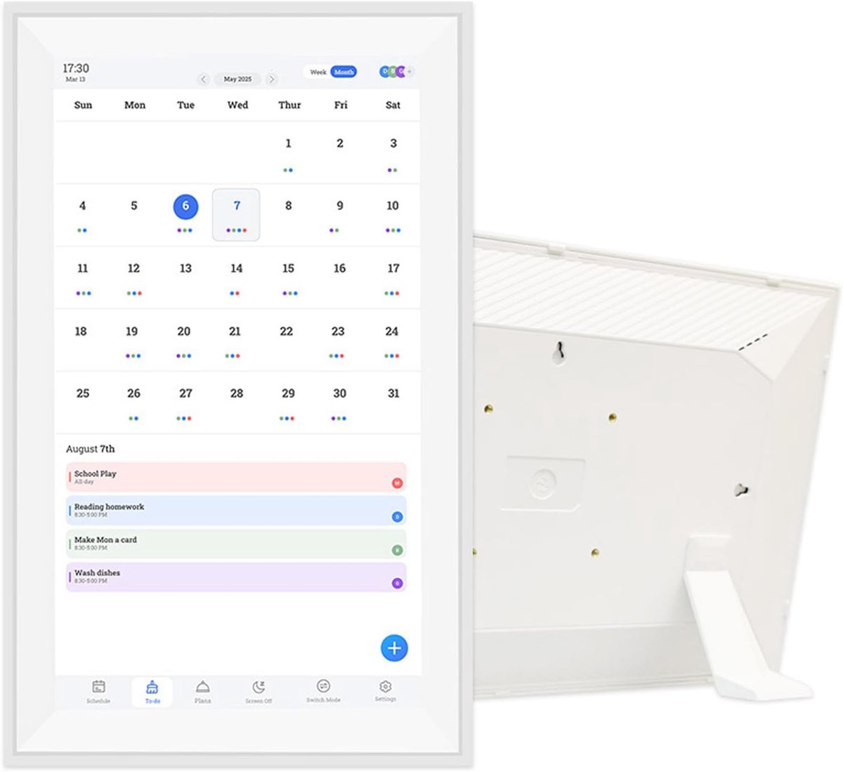 Digitale kalender 15,6 inch - Smart touch screen - Interactieve display - WiFi muurplanner voor gezinsroosters