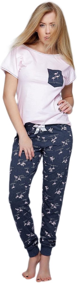 Lange winterpyjama voor dames, van katoen, gemaakt in de EU