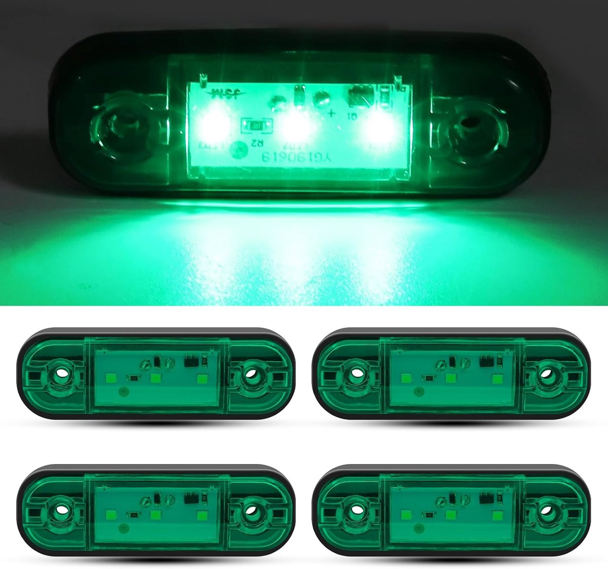 4 STKS Zijmarkeringslichten 12 V/24 V Universele Positie Lampen 3-LED Voor Achter Indicatoren Voor Truck Camper Van Vrachtwagen Tractor Trailer Auto Bus.