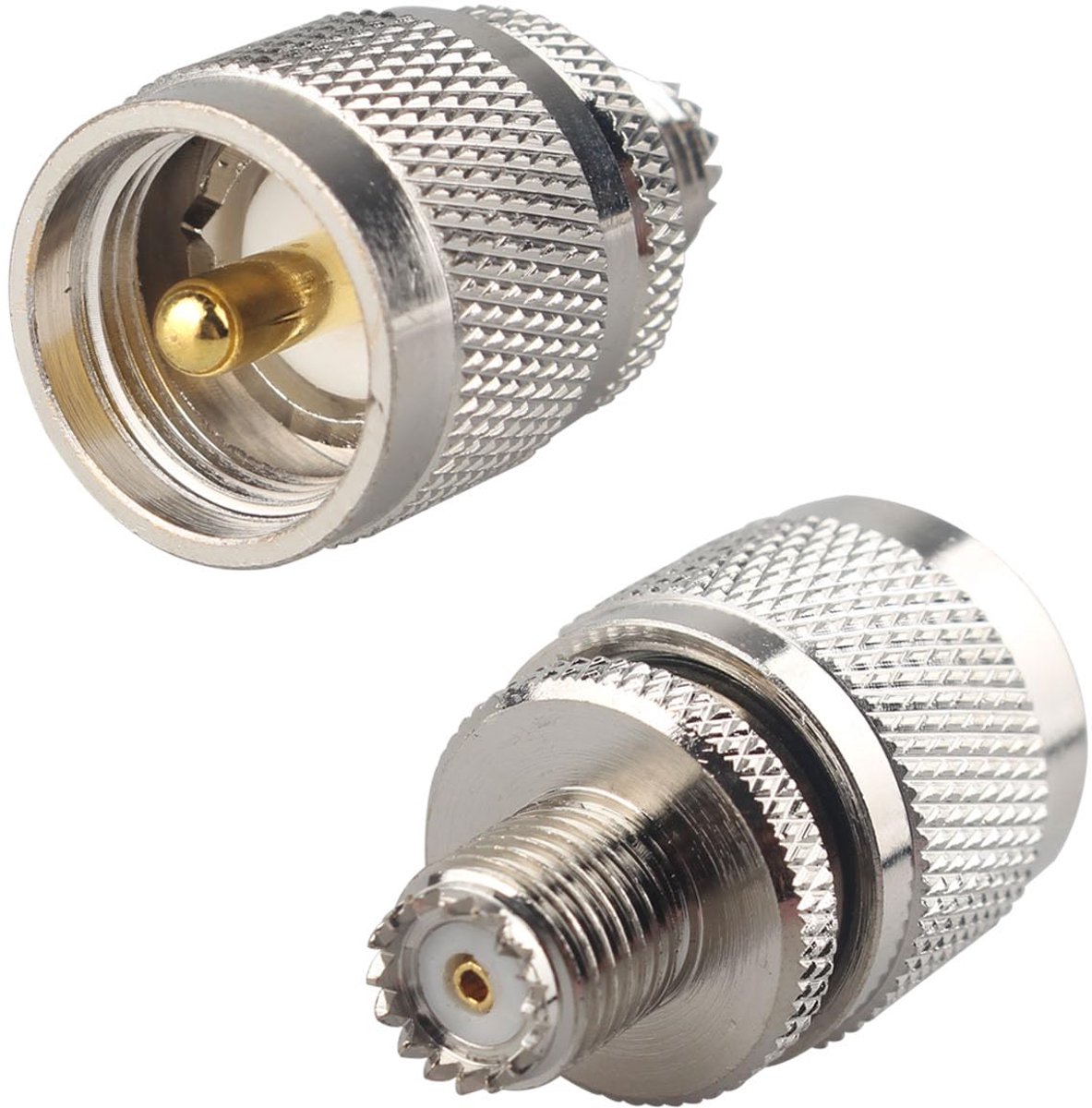 Coaxadapter 2PCS Mini UHF Vrouw naar UHF Man - PL259 SO239 Connector - RF Coaxiaal - Voor antenne gebruik