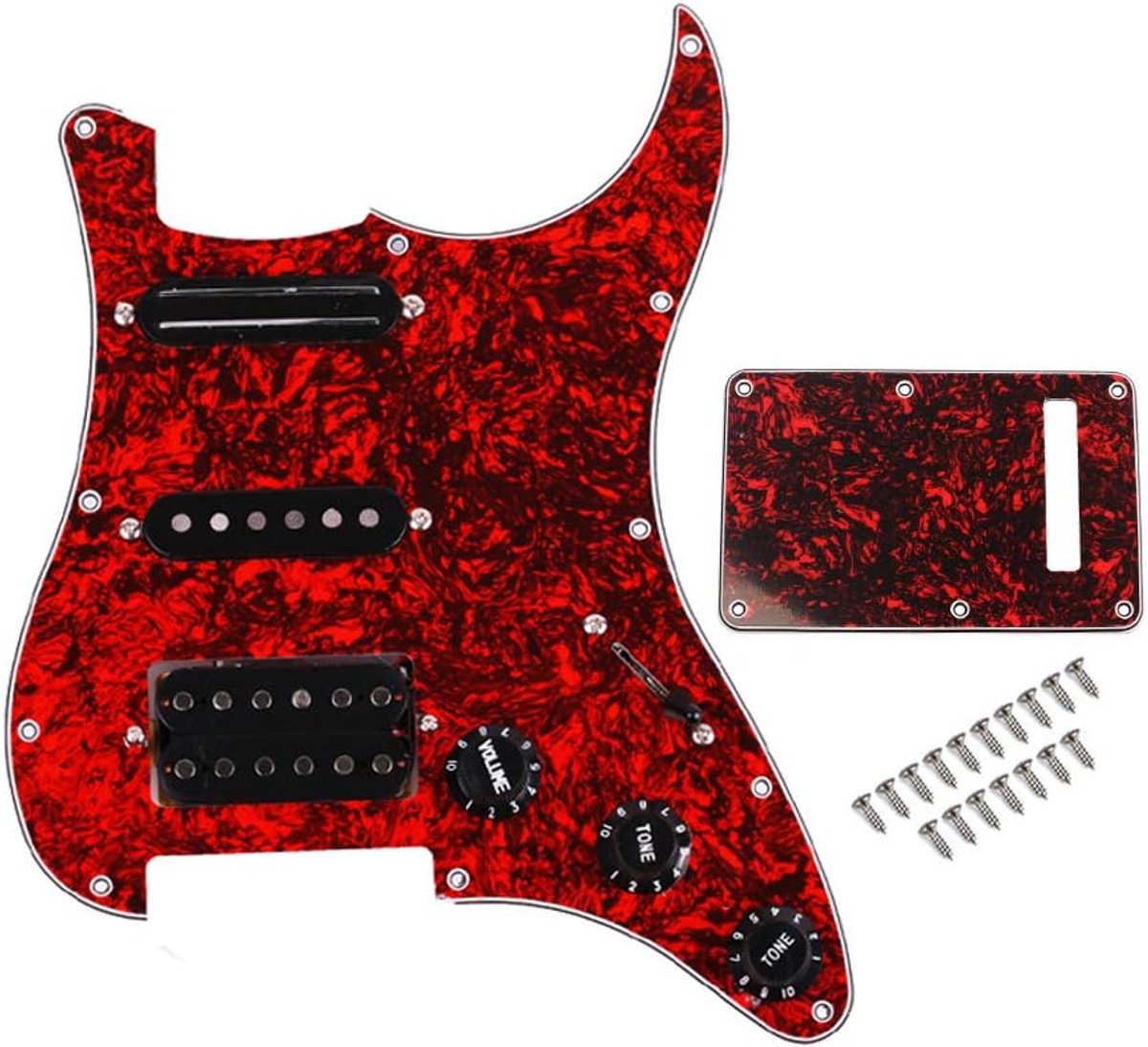 Gitaar pickguard - SSH pickup - Rood parelmoer - Voor elektrische gitaar
