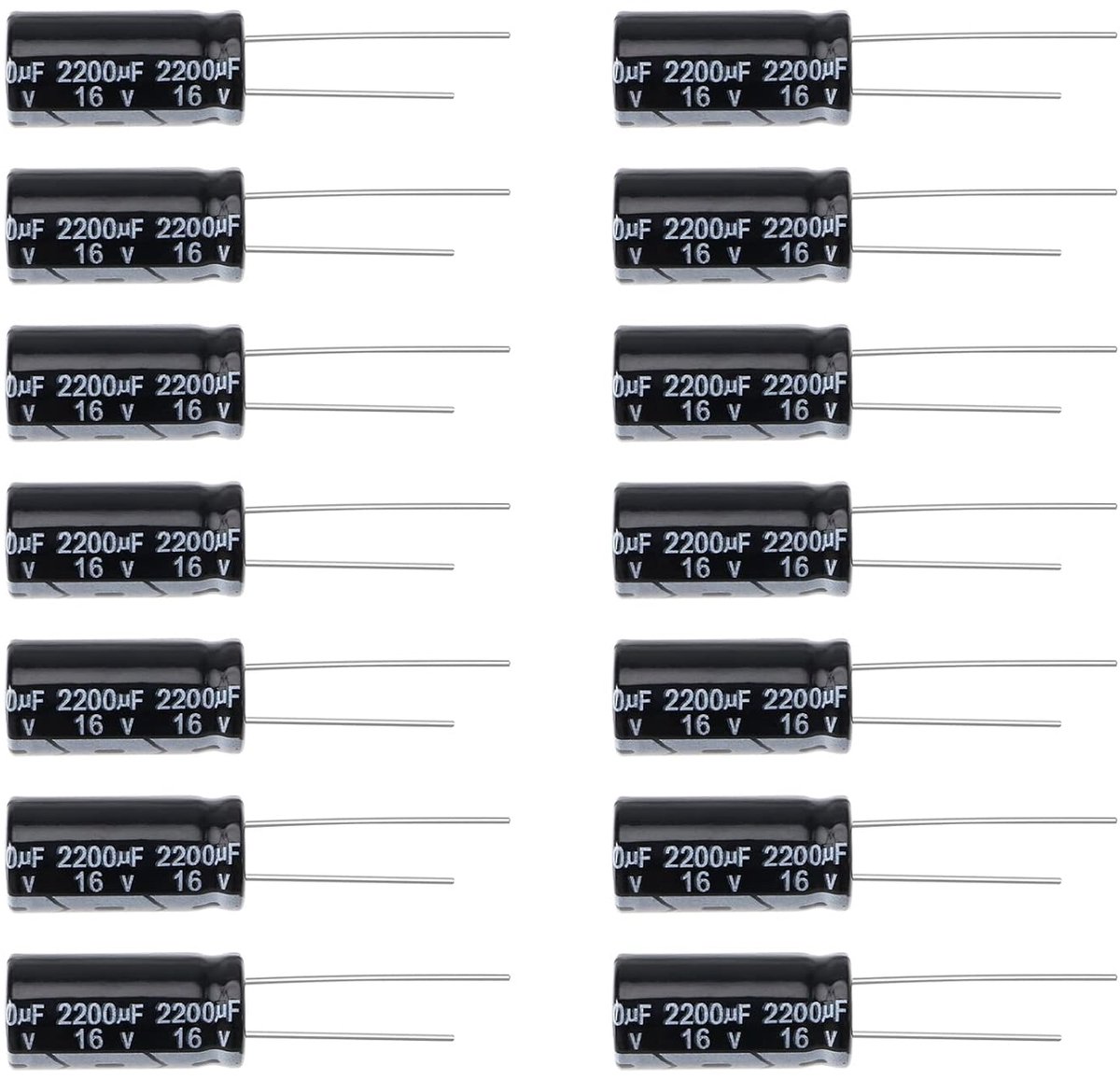 Elektrolytische condensatoren 2200uF 16V - Aluminium - Radiale aansluitingen - Voor het repareren van LCD-tv's