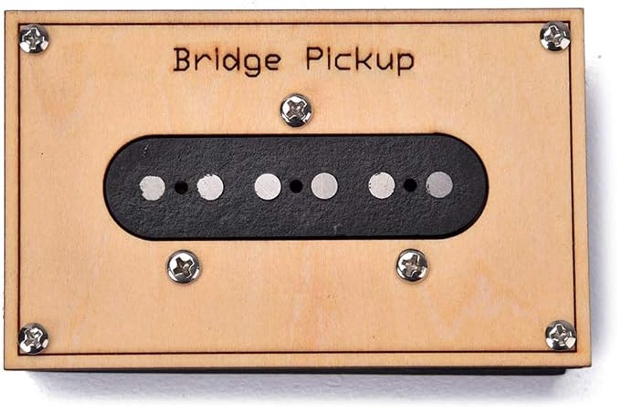 Guitar pickup - single coil - brugpositie - met houten doos - inclusief montagemateriaal