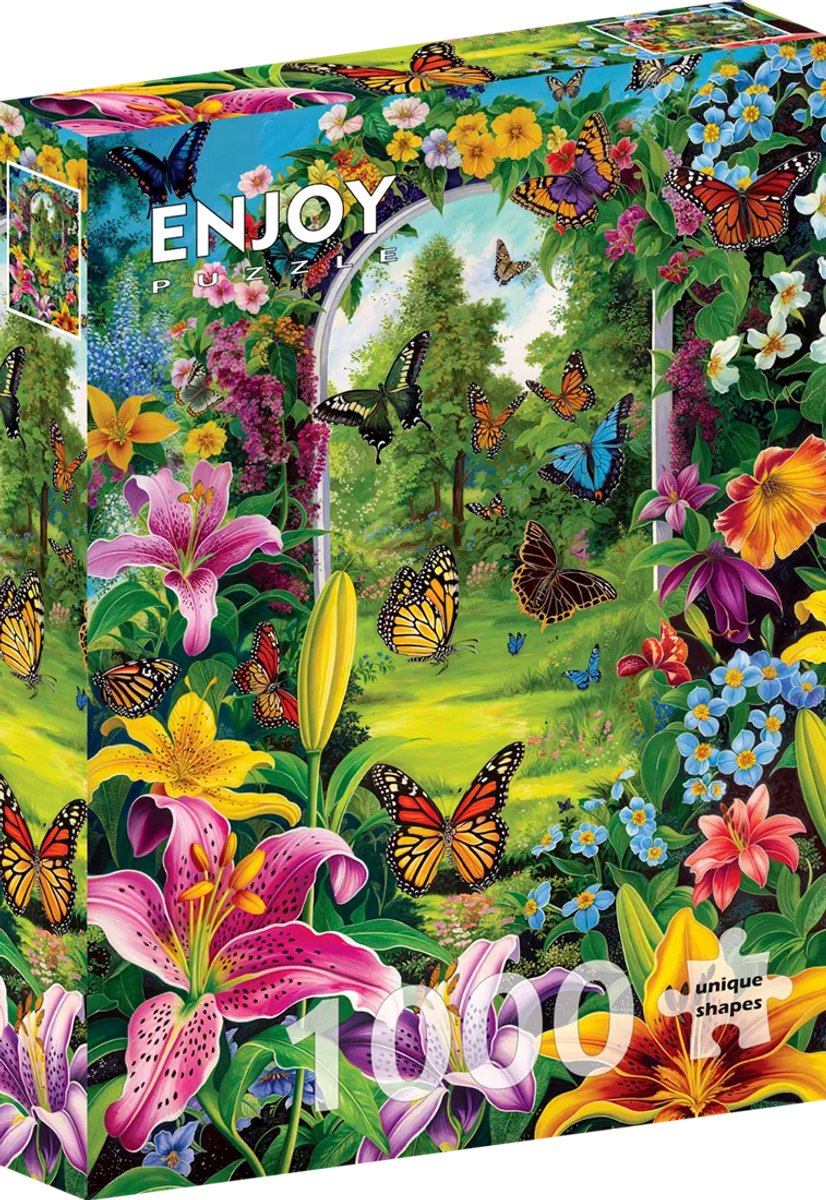 Enjoy Puzzle legpuzzel Garden Passage 1000 stukjes bloemen vlinders.
