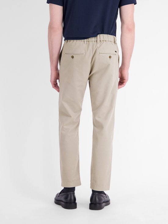 LERROS Casual chino van vormvaste stof met tailleband met trekkoord , Maat: W34_L32 , Kleur: SMOKE GREY , 65% katoen, 32% lyocell, 3% elastaan