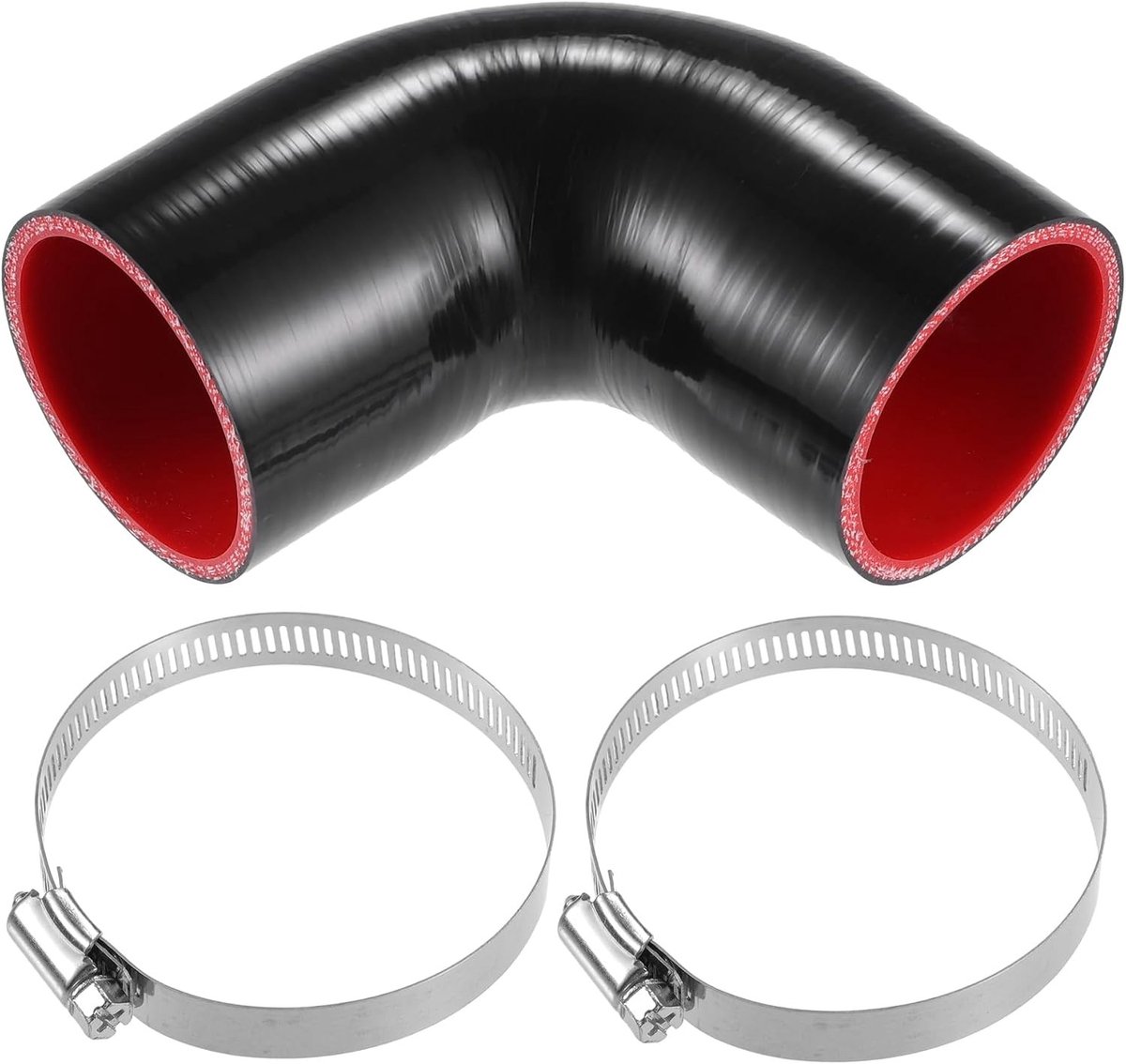 63 mm 2,48" ID 90° boogkoppeling voor siliconenslang - 4-laags met 2 klemmen voor optimale bevestiging