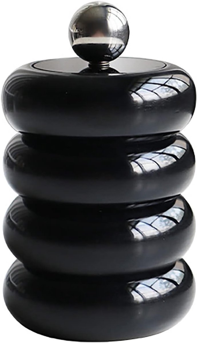 Style Qtip Houder Dispenser Desktop Stofdicht Wattenstaafje Opslagcontainer Donut Vorm Make-up Opbergdoos met Deksel (Zwarte vier lagen)