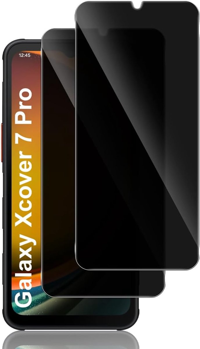 Inkijkbescherming voor Samsung Galaxy Xcover 7 Pro 5G pantserglas, 2 stuks zichtwerende folie, 9H-hardheid, anti-spy, pantserbescherming, glas, anti-kras, privacy, displaybeschermfolie