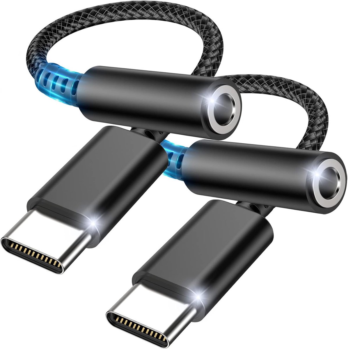 C naar 3,5 mm Hoofdtelefoonaansluiting - Type C Audio-Jack-Adapter met DAC voor Digitale Audio - Compatibel met Galaxy S22 S20 S20+, MacBook Pro, Huawei
