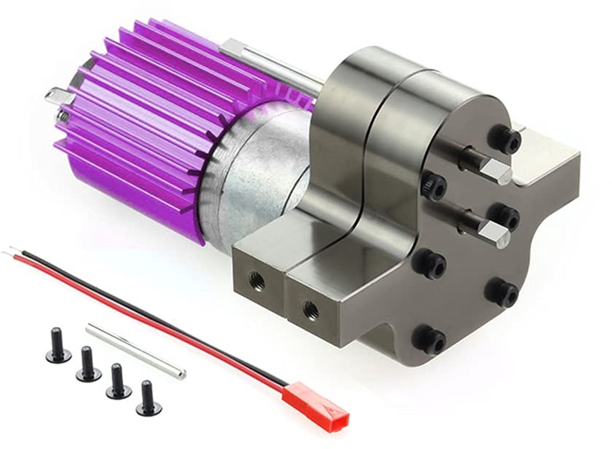 370 Motor Versnellingsbak Versnellingsbak voor WPL C14 C24 B24 B36 MN D90 D99 MN99S RC Auto Upgrade Onderdelen, Titanium, (500161769A2)