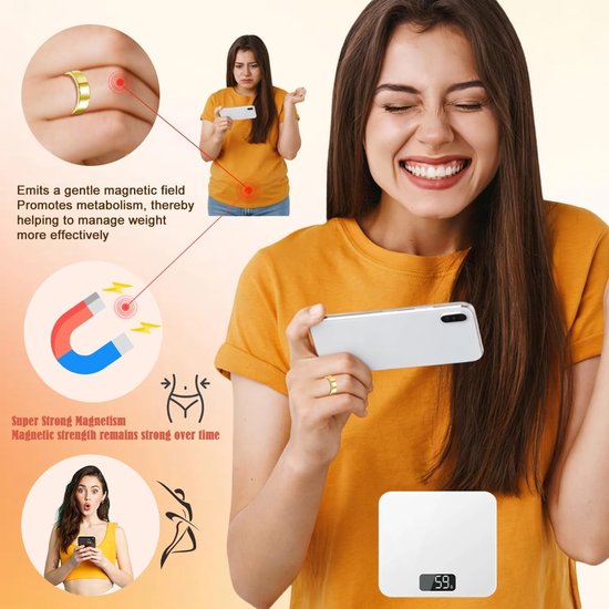 Ring, 2026 zilveren magnetische ring voor dames, anti-angst ring met magneten, enkel/bloem/hart/golven, verstelbare vitalring voor een betere slaap, magnetische ring voor — afbeelding 3