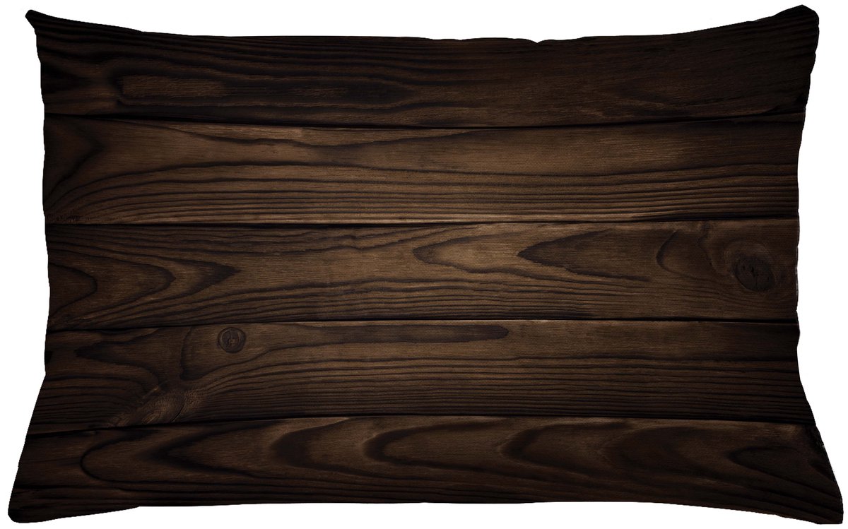 ABAKUHAUS Chocolade Kussenhoes, Vintage Hout, Kussenhoes zonder Binnenkussen, met Ritssluiting, Dubbelzijdige Print, Wasbaar, 65 x 40 cm, Bruin