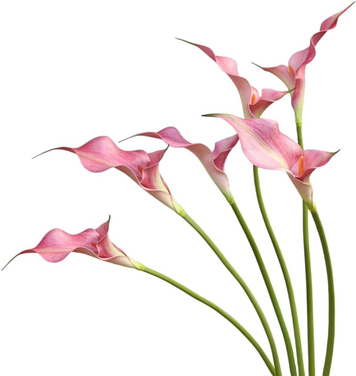 Kunstbloemen, Real Touch Latex Bloemen, Lange Stengel Kunstbloemen voor DIY Bruiloft Boeket Party Thuis Tafel Centerpieces Decor (6, Roze)