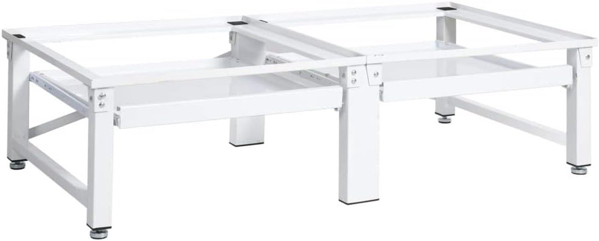 Dubbel onderstel voor wasmachine en droger sokkel voetstuk verhoging, 124 x 61,5 x 37,5 cm