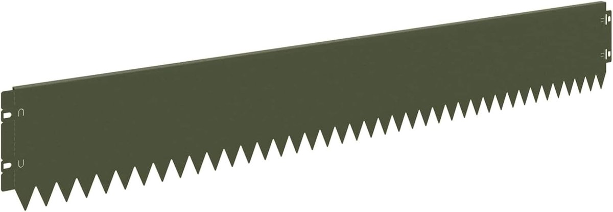Gazonrand 20 stuks 103 x 15 cm staal olijfgroen, perkrand gazonrand gazonbegrenzing voor verhoogd bloembed 8008360