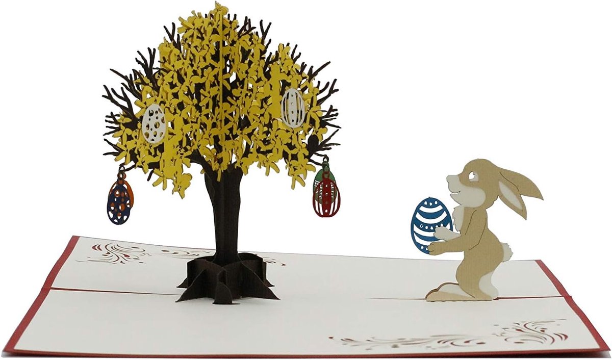 Onder de gouden dregen, Pasen, paasei, paasgeschenk, happy easter, 3D vouwkaart, pop-upkaart, felicitatiekaart, wenskaart, cadeaukaart