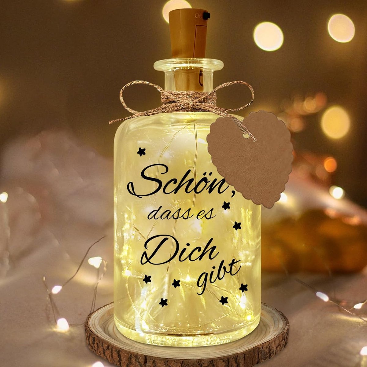 Verlichte flessenlamp voor Kerstmis