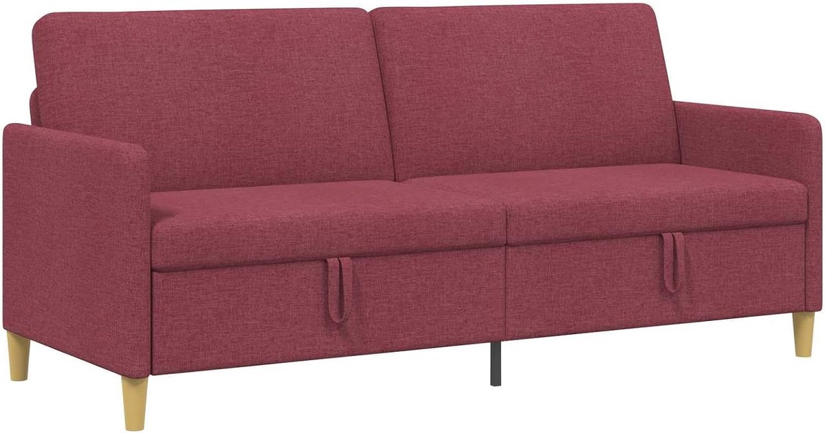 Bank met opbergruimte, wijnrood, 192 x 78 x 87 cm, polyester